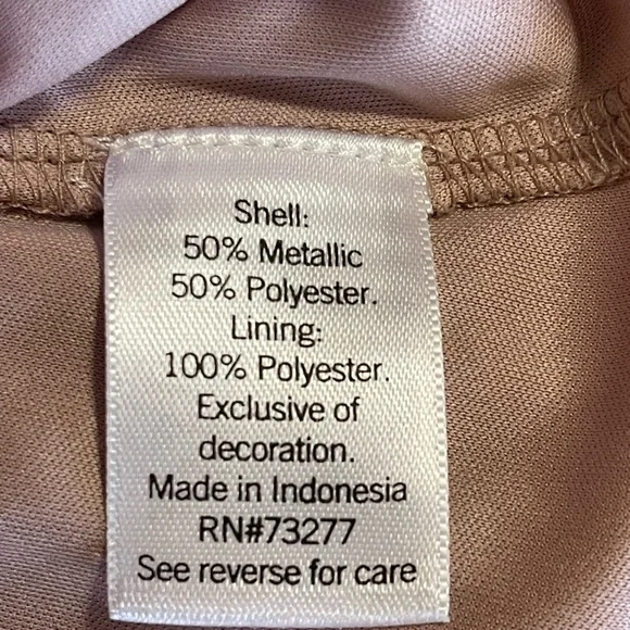 NINE WEST SMOCKED YOKE SLEEVELESS METALLIC ROSE SHIFT DRESS SZ MED EUC - Picture 11 of 12